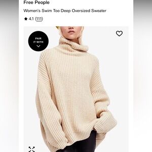 Free People Oversize Knit Turtleneck